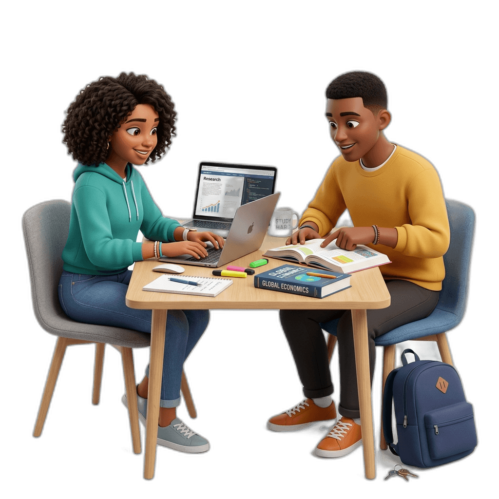 Students studying together